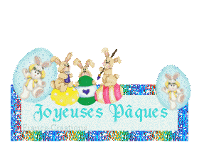 Gif animé joyeuses Pâques lapins